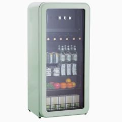 HCK哈士奇冰吧墩墩吧薄荷绿冷冻冷藏家用客厅办公室饮料复古冰箱